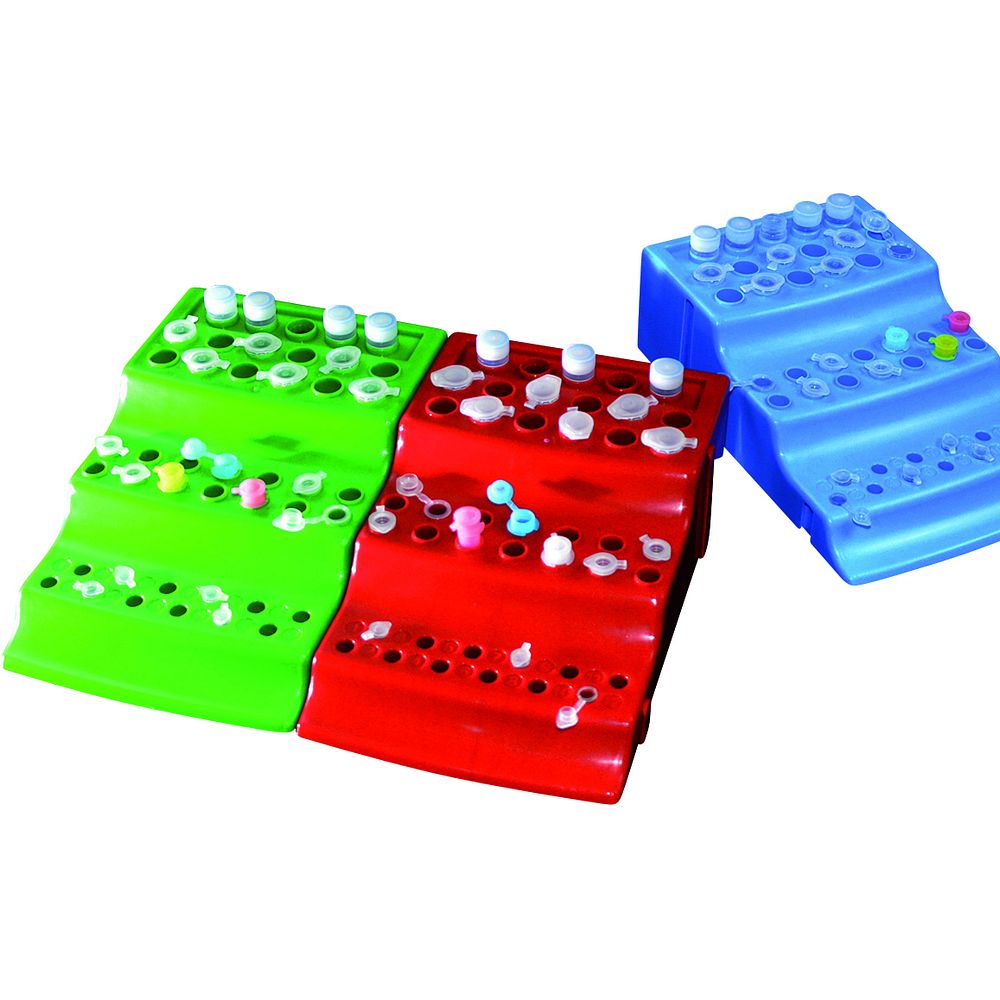 Portoir à trois niveaux bleu x 8