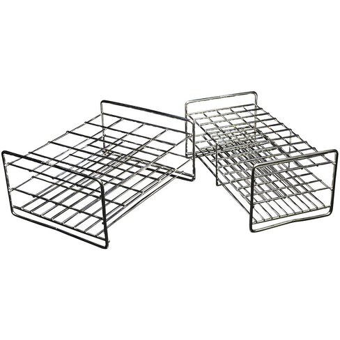 Portoir en fil d'acier inox pour 25 (5x5) Tube Ø19,5 mm