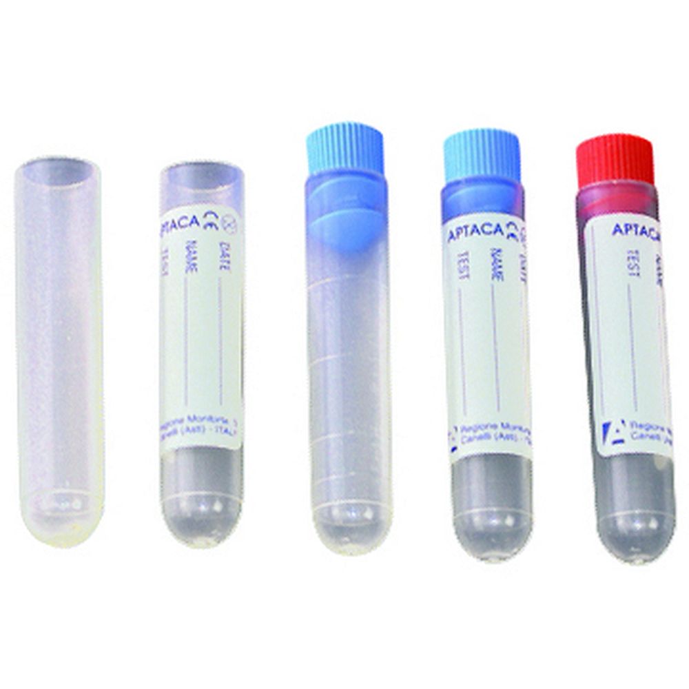 Tube gradué stérile avec capuchon à ailette rouge 3 ml avec étiquette x 1000