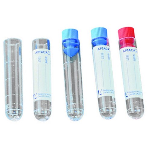 Tube gradué PS avec capuchon à ailette bleu 3 ml avec étiquette x 1000