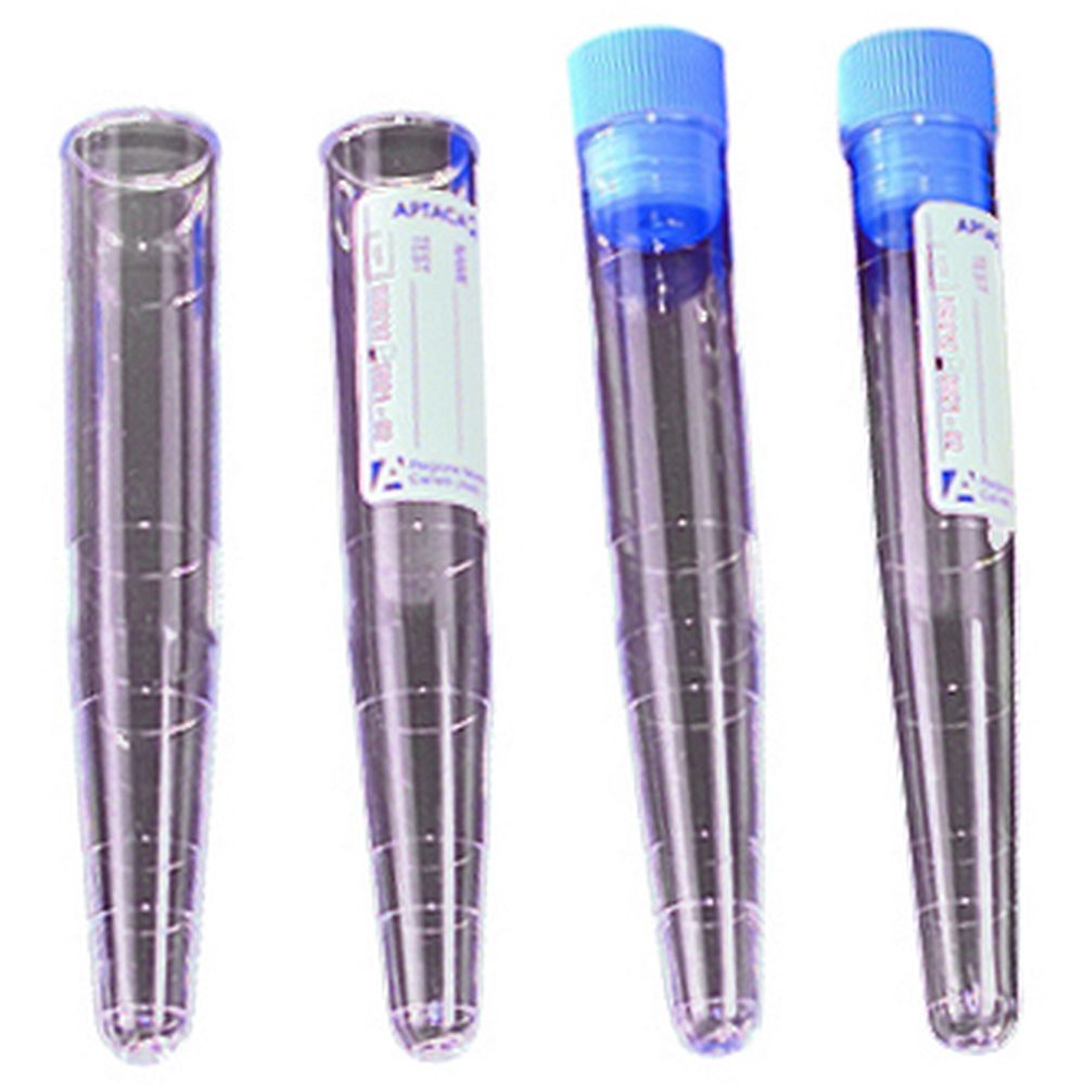 Tube conique gradué en PS 10 ml sans capuchon avec étiquette x 250