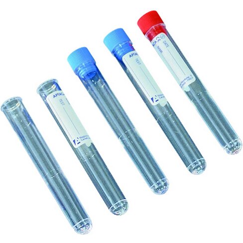 Tube gradué fond rond en PP 10 ml capuchon bleu x 250