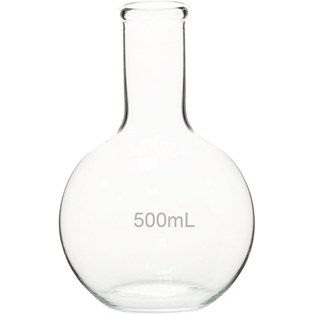 Ballon à fond plat, col étroit, en verre borosilicaté 3.3, 500 ml x 6