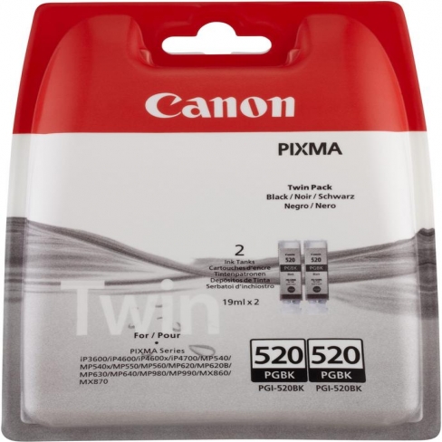 Cartouche d'encre Canon PGI520BK - 2932B012 - noir - lot de 2