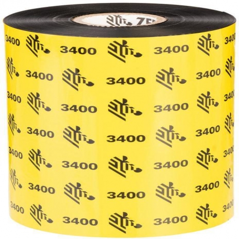 Ruban cire résine Zebra 03400BK11045 - 110 mm x 450 m - lot de 6