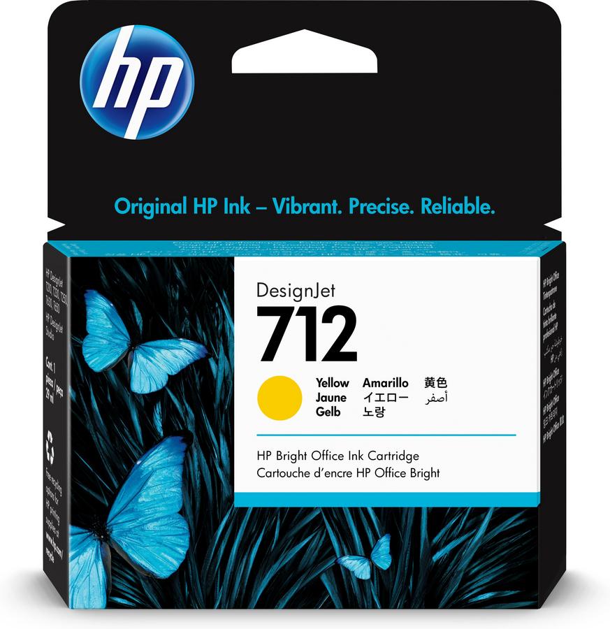 Cartouche d'encre HP 712 - 3ED69A - yellow - lot de 1