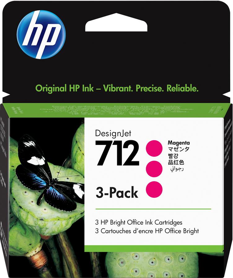 Cartouche d'encre HP 712 - 3ED78A - magenta - lot de 3