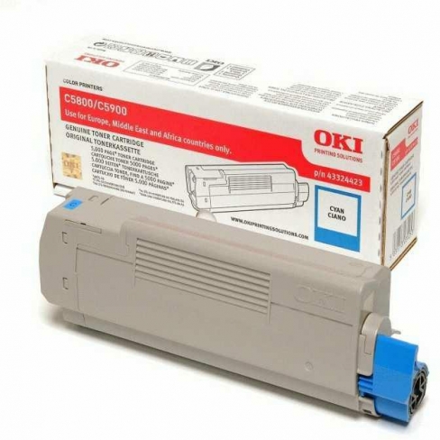 Toner laser Oki 43324423 - cyan - l'unité