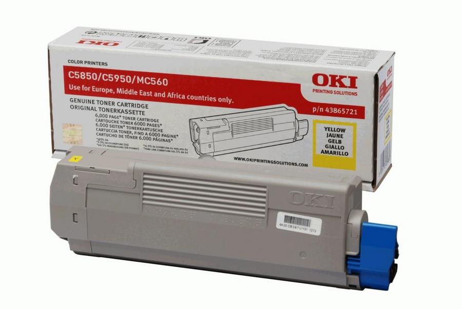 Toner laser Oki 43865721 - jaune - l'unité