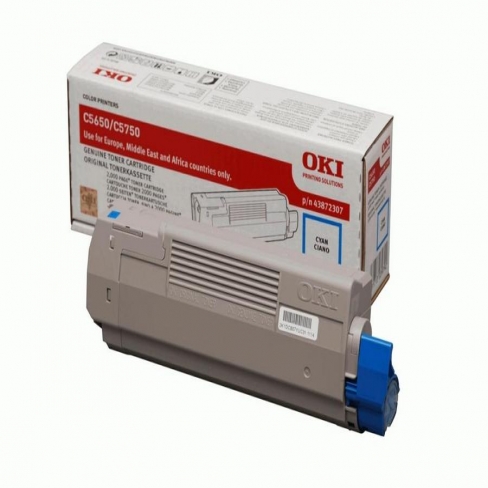 Toner laser Oki 43872307 - cyan - l'unité