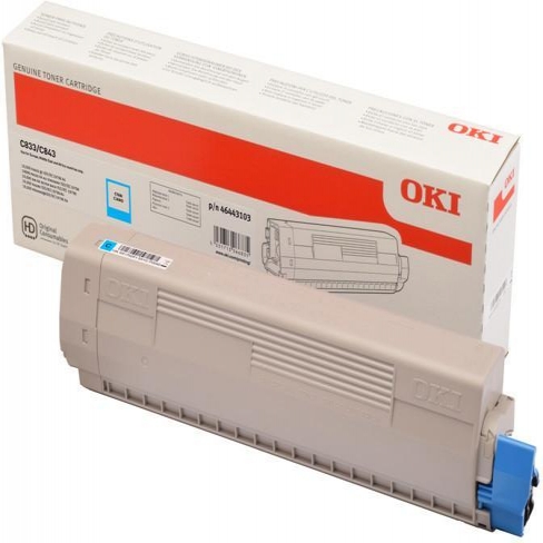 Toner laser Oki 46443103 - cyan - l'unité