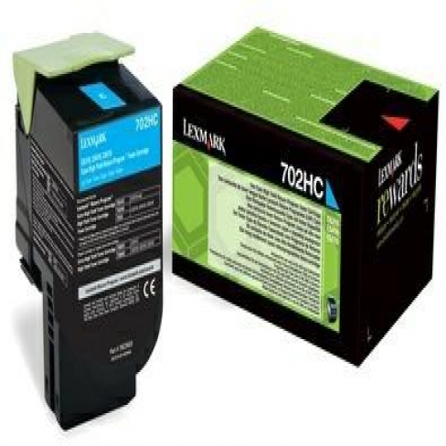 Toner laser haute capacité Lexmark 702HC LRP 70C2HC0 - cyan - l'unité