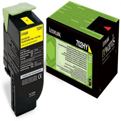 Toner laser haute capacité Lexmark 702HY LRP 70C2HY0 - jaune - l'unité