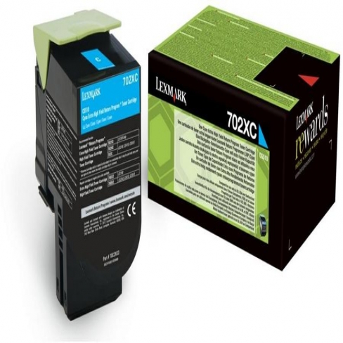 Toner laser extra longue durée Lexmark 702XC-70C2XC0 - cyan - l'unité