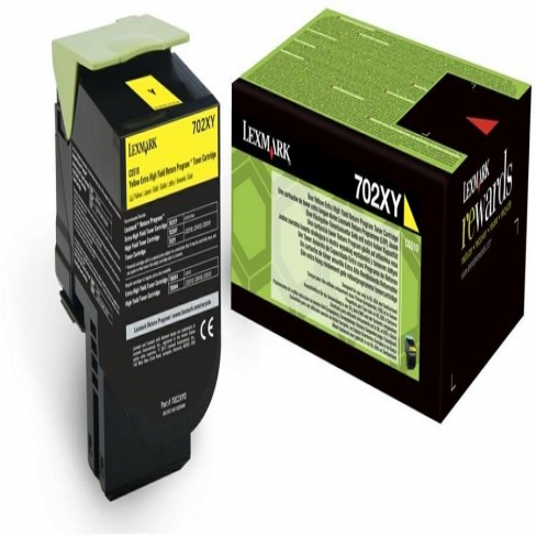 Toner laser extra longue durée Lexmark 702XY-70C2XY0 - jaune - l'unité