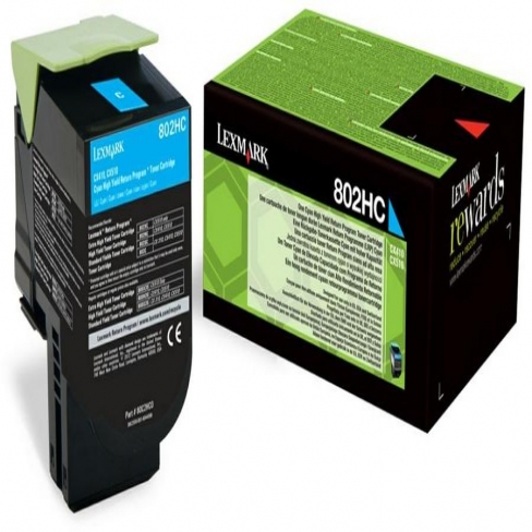 Toner laser haute capacité Lexmark 80C2HC0 return - cyan - l'unité