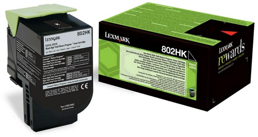 Toner laser longue durée Lexmark 802HK-80C2HKE - noir - l'unité