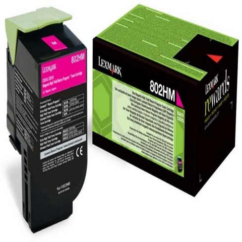 Toner laser longue durée Lexmark 802HM-80C2HME - magenta - l'unité