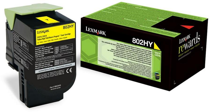 Toner laser haute capacité Lexmark 80C2HY0 return - jaune - l'unité