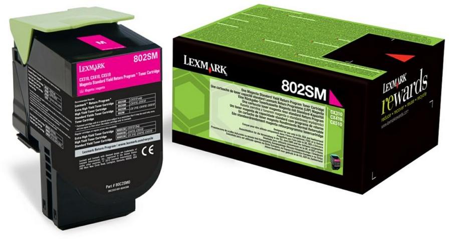Cartouche longue durée Lexmark 80C2SM0 return - magenta - l'unité