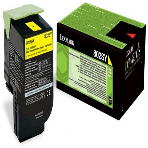 Cartouche longue durée Lexmark 80C2SY0 return - jaune - l'unité