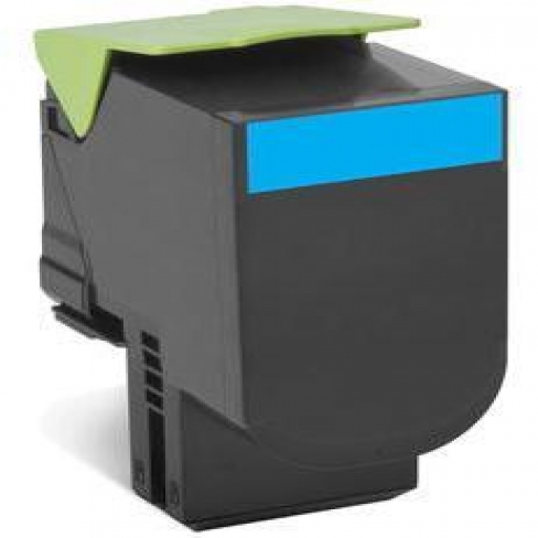 Toner laser extra longue durée Lexmark 802XC-80C2XCE - cyan - l'unité
