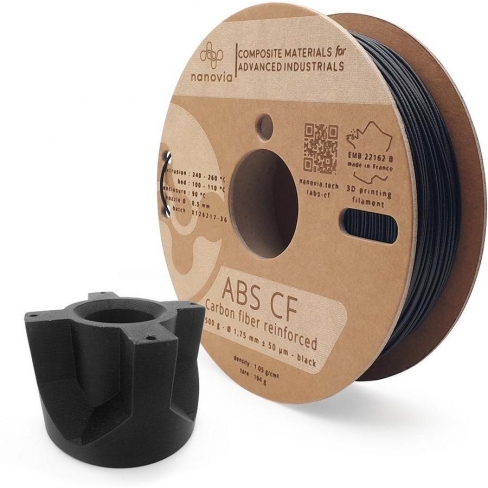 Filament 3 D ABS CF Nanovia - 1,75 mm - noir - 0,500 kg - l'unité