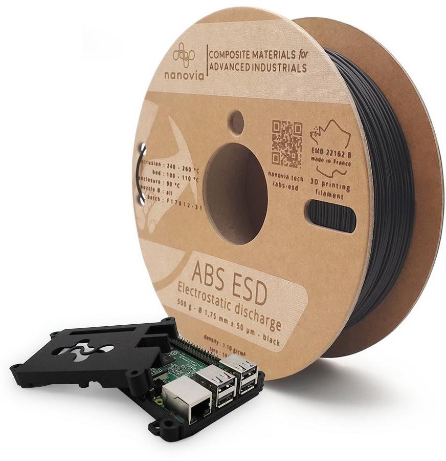 Filament 3 D ABS ESD Nanovia - 2,85 mm - noir - 2 kg - l'unité