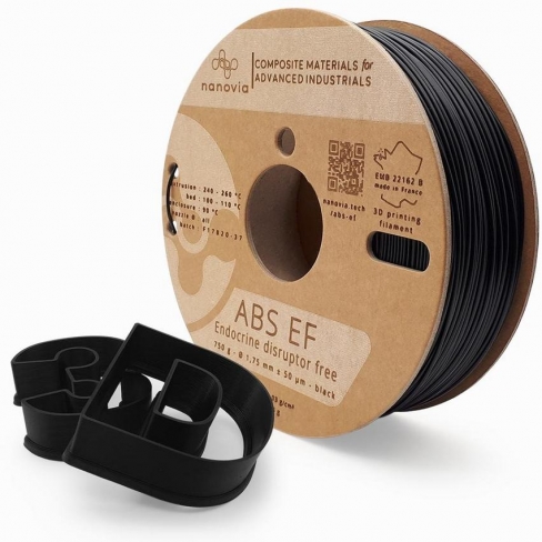 Filament 3 D ABS EF Nanovia - 1,75 mm - noir - 0,750 kg - l'unité