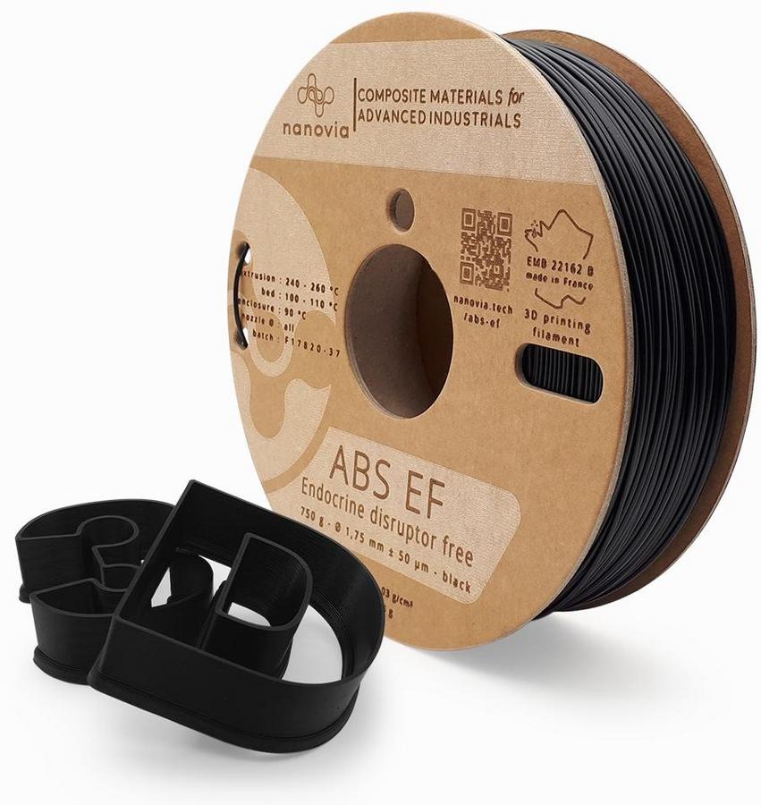 Filament 3 D ABS EF Nanovia - 1,75 mm - noir - 2 kg - l'unité