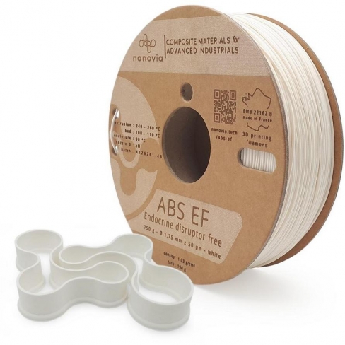 Filament 3 D ABS EF Nanovia - 2,85 mm - blanc - 0,750 kg - l'unité