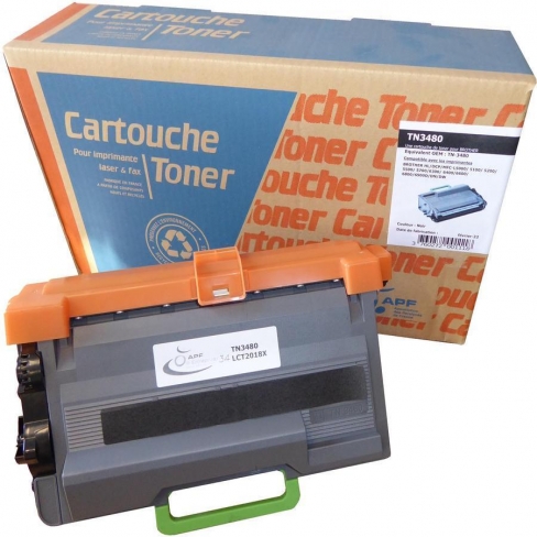 Toner laser compatible remanufacturé Brother TN3480 - Noir - l'unité