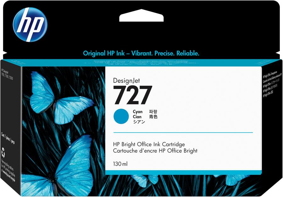 Cartouche d'encre HP 727 B3P19A - cyan - l'unité