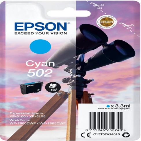 Cartouche jet d'encre Epson T02V2B Cyan - l'unité