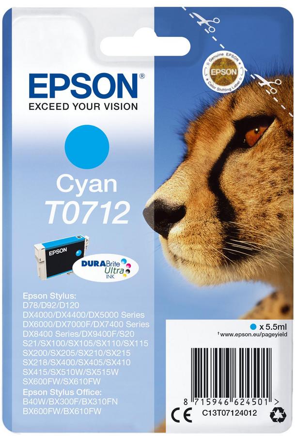 Cartouche d'encre Epson C13T07124022 - DuraBrite Ultra - cyan - l'unité