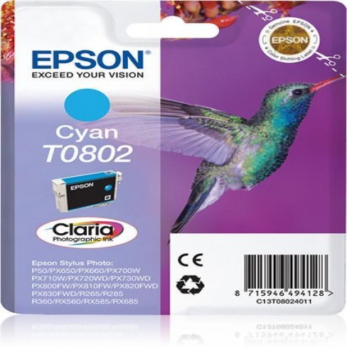 Cartouche d'encre Epson C13T08024021 - Claria - cyan - l'unité