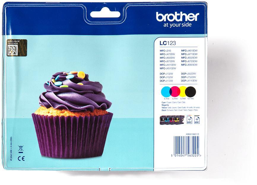 Cartouche d'encre Brother LC123VALBP - noir et 3 couleurs - le pack