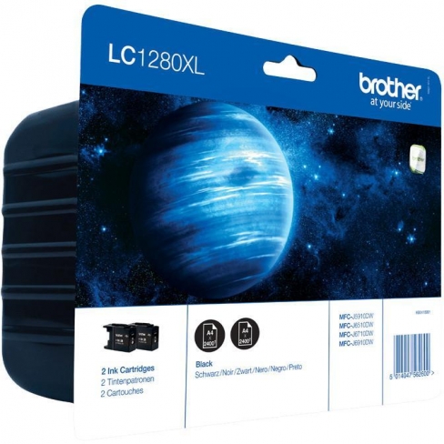 Cartouche d'encre Brother LC1280XLBKBP2 - noir - lot de 2