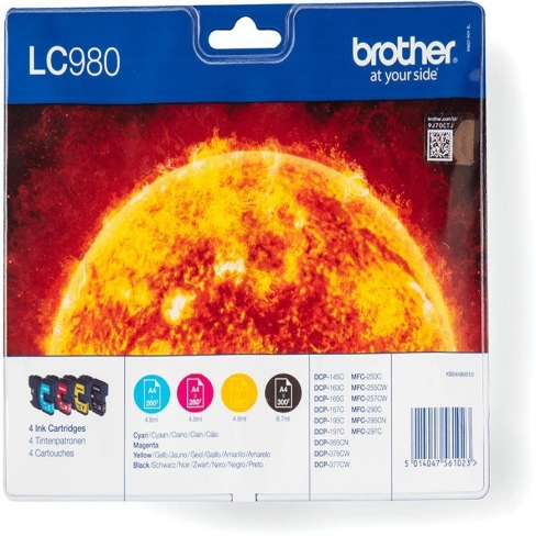 Cartouche d'encre Brother LC980VALBP - noir et 3 couleurs - le pack