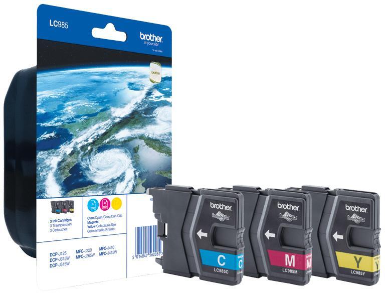 Cartouche d'encre Brother LC985RBWBP - 3 couleurs - le pack