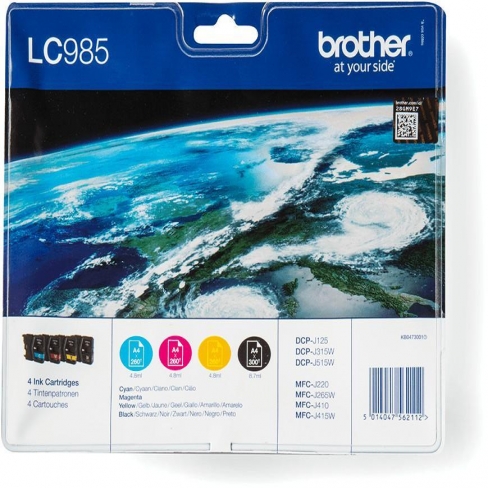 Cartouche d'encre Brother LC985VALBP - noir et 3 couleurs - le pack