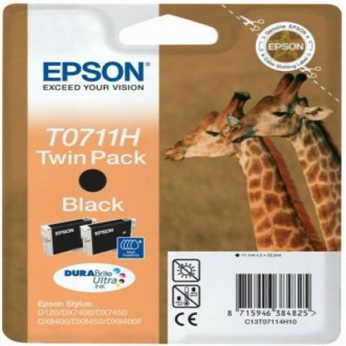 Cartouche d'encre Epson C13T07114H10 - noir - lot de 2
