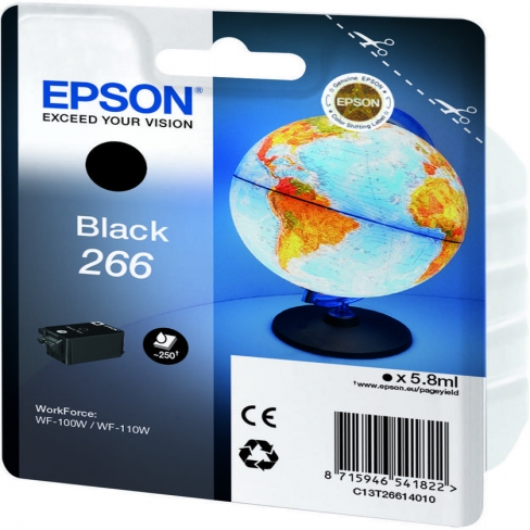 Cartouche d'encre Epson Globe T266 - C13T26614010 - noir - l'unité