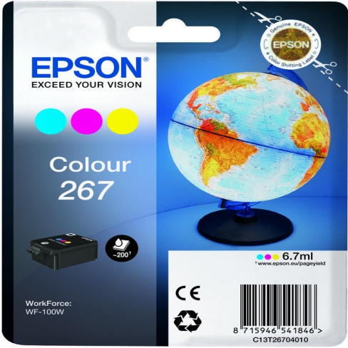 Cartouche d'encre Epson Globe T267 - C13T26704010 - 3 couleurs - l'unité