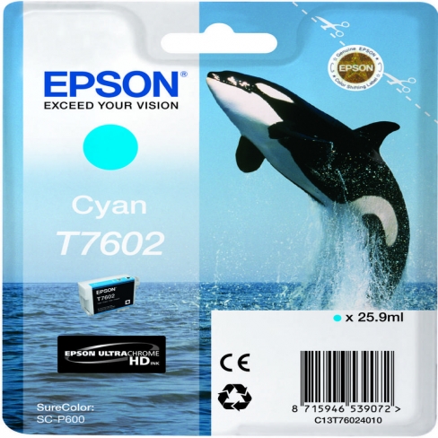 Cartouche d'encre Epson Orque T7602 - C13T76024010 - cyan - l'unité