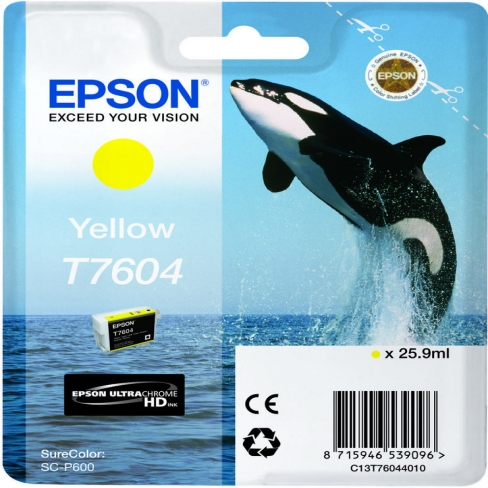Cartouche d'encre Epson Orque T7604 - C13T76044010 - jaune - l'unité