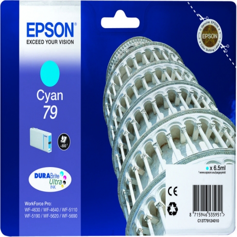 Cartouche d'encre Epson 79 Tour de Pise T7912 - cyan - l'unité