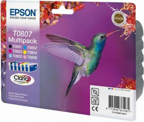 Cartouche d'encre Epson Multipack Colibri - C13T08074010 - 6 couleurs - le pack