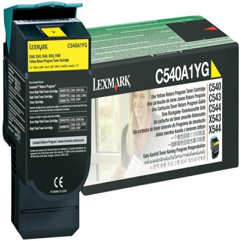 Toner laser Lexmark de programme retour C540A1YG - jaune - l'unité