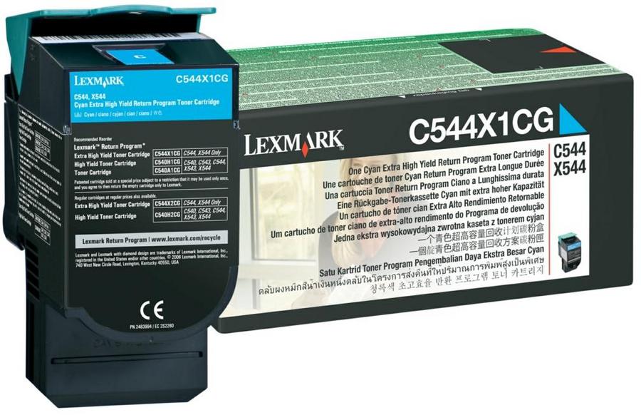 Toner laser Lexmark C544X1CG - cyan - l'unité